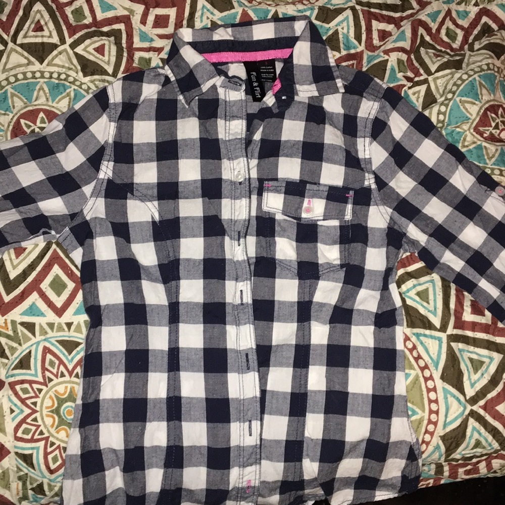 Black and white checkered shirt